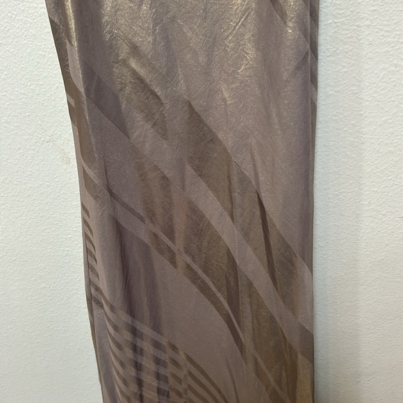CURRENT AIR Anthropologie bias long dress gold metallic spaghetti strap large - Picture 6 of 13